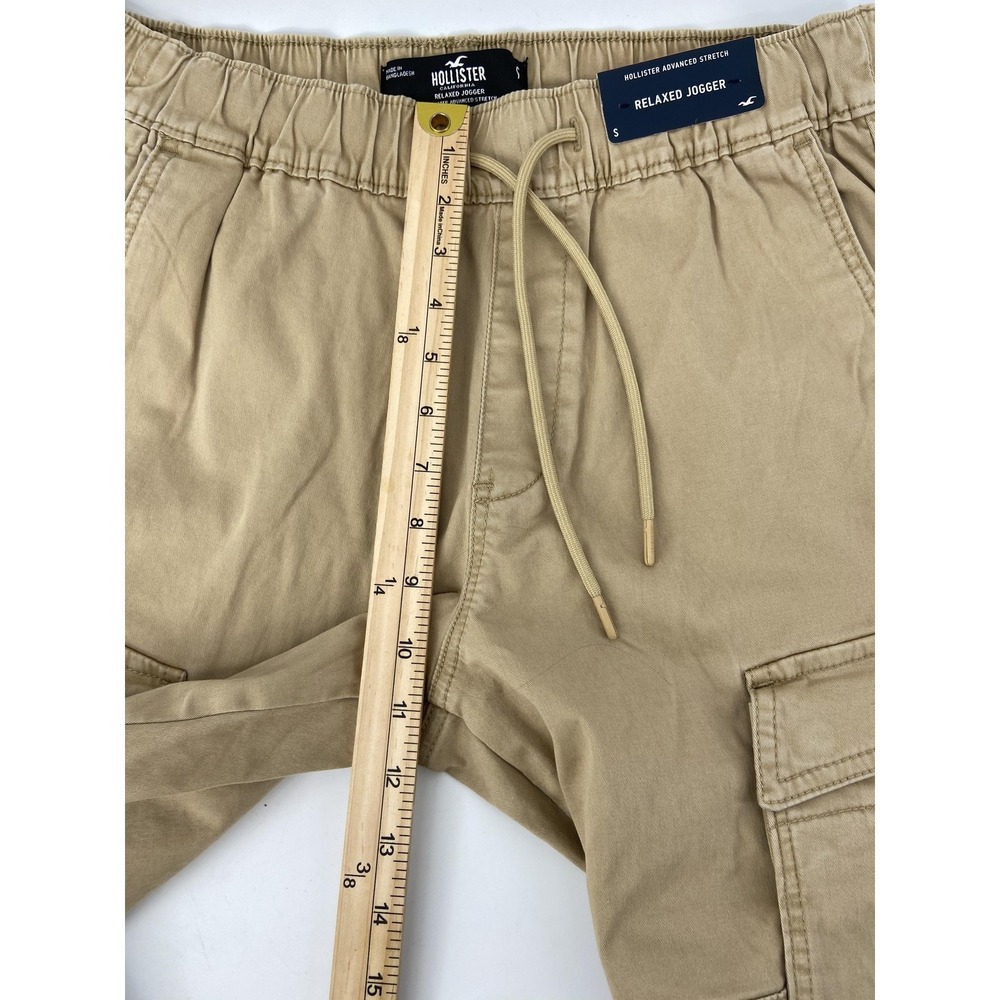 Hollister Pants Mens Small Tan Relaxed Jogger Advanced Stretch Cargo Casual - Picture 8 of 11